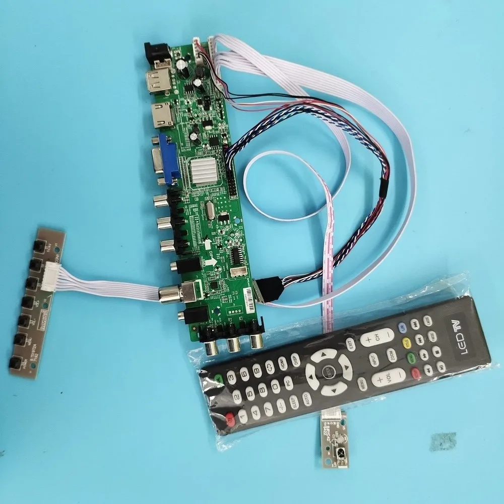 

Kit For B156HW01 V0/B156HW01 V1 remote DVB-T2 40pin VGA LED HDMI 1920X1080 WLED controller board digital TV LVDS USB AV Signal