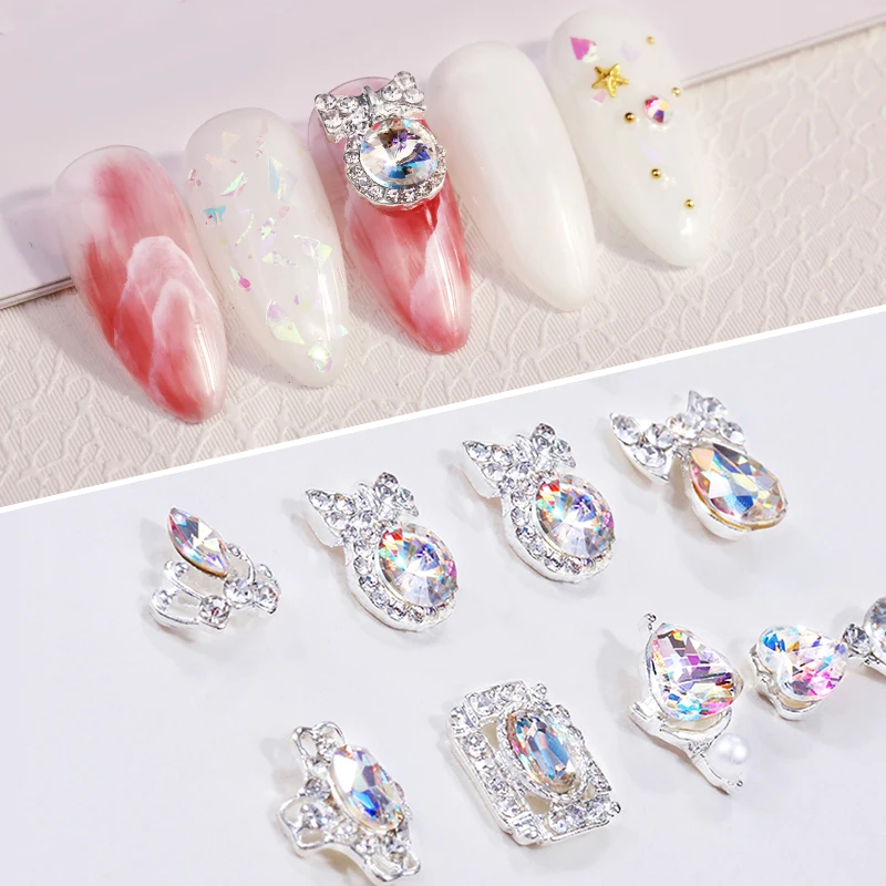 Стразы для дизайна ногтей 2 шт./компл. яркие украшения смешанные размеры