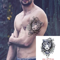 bengal white tiger cheetah tattoos waterproof temporary sticker ferocious animal fake tattoo for men body art custom tatoos