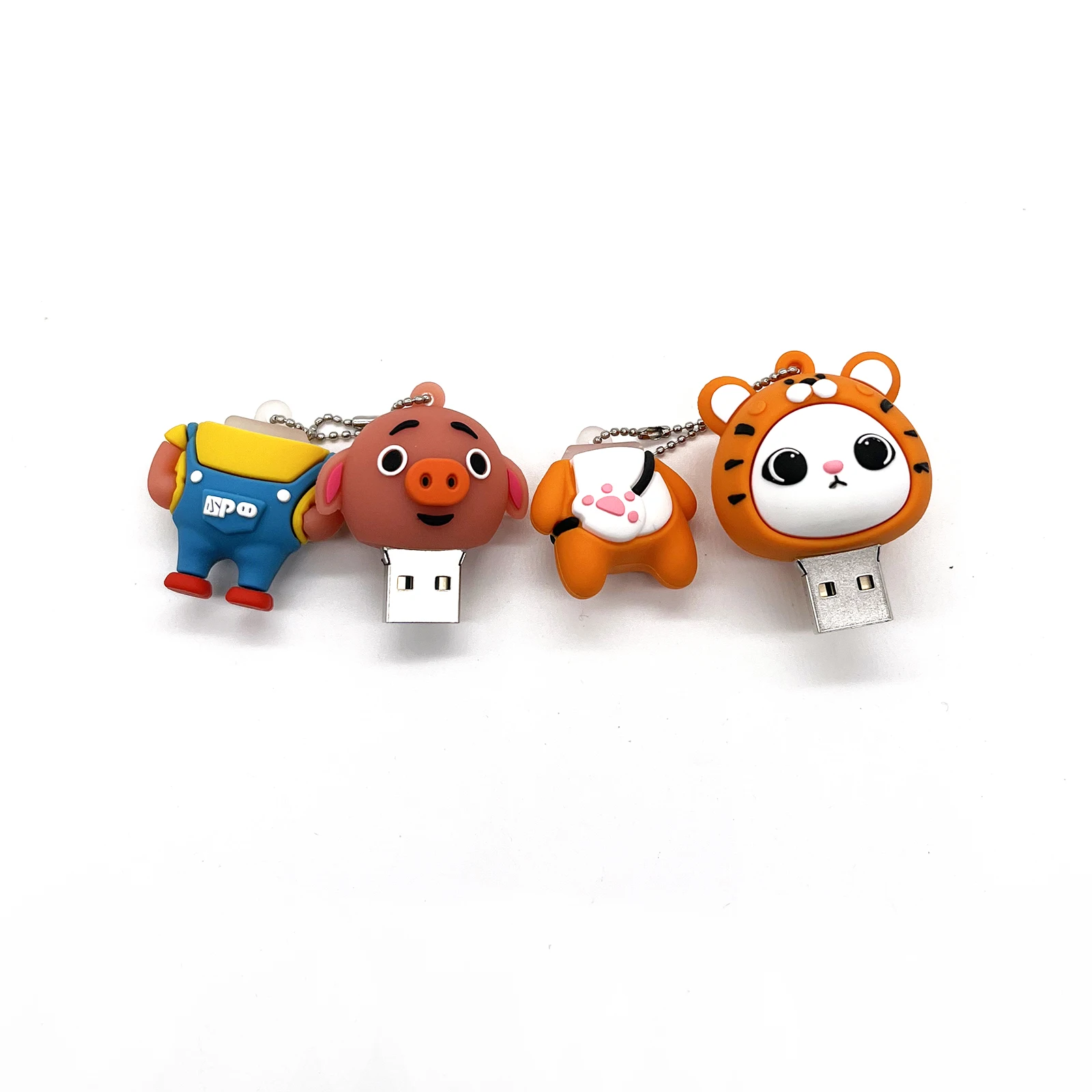 Картридер-флешка Cartoon 64GB Tiger Usb Flash 32GB Cute Memory Stick U Disk Pendrive Pig 16GB 8GB 4GB 128G - милый подарок.