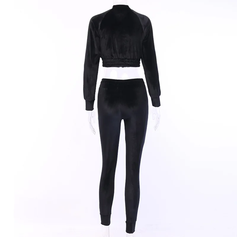 Бархатный набор для бега женский зимний спортивный костюм спортивные штаны