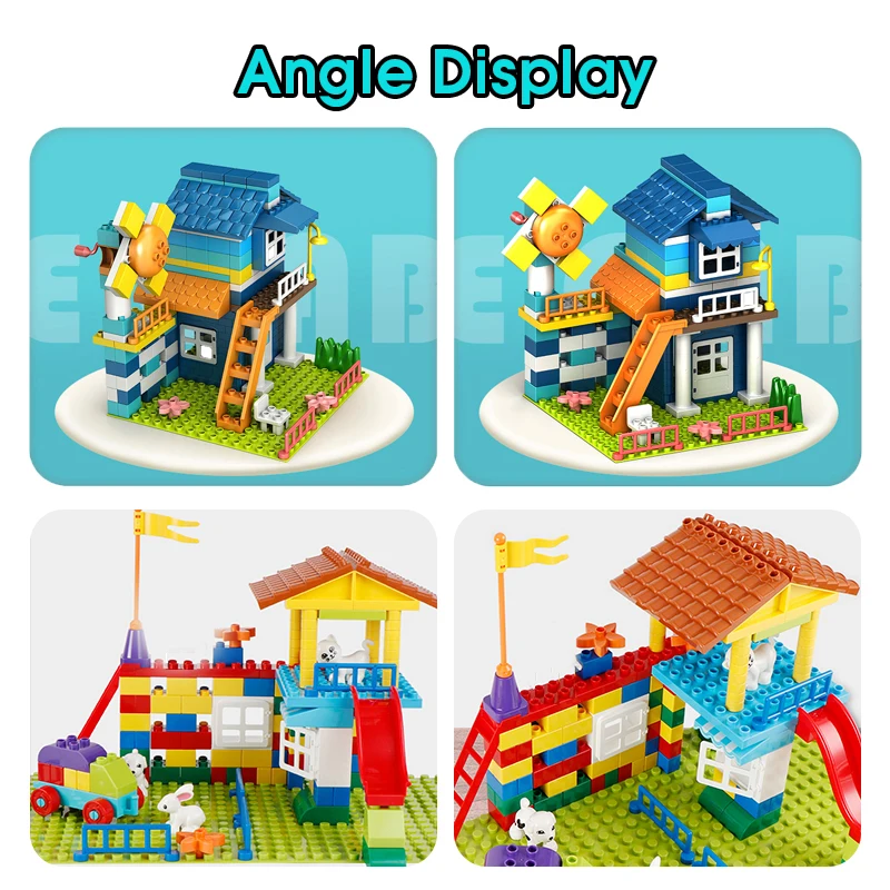 140 шт. большие размеры строительные блоки для детей подарок мальчика дачный домик