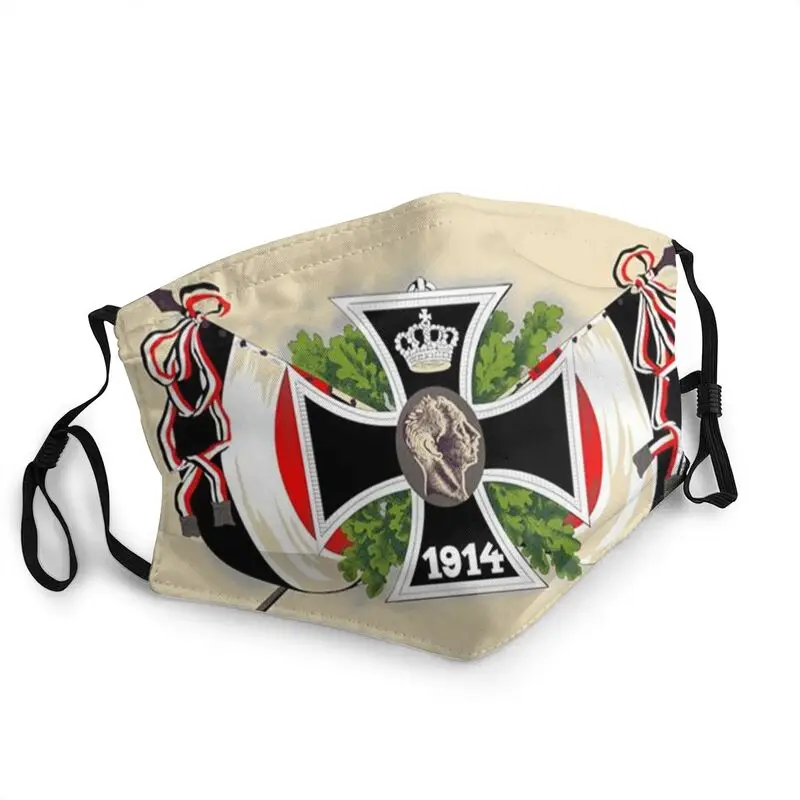 

Vintage German Empire Iron Cross Flag Reusable Mouth Face Mask Germany Pride Anti Haze Dust Protection Cover Respirator Muffle