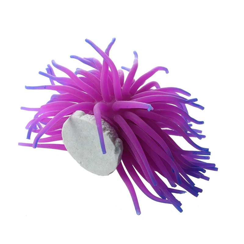 

2 x Silicone Aquarium Fish Tank Coral Ornament Decoration--Purple & 2 Pcs Fish Tank Air Bubble Airstone Bar