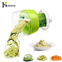 konco vegetable spiral slicer noodle spaghetti zucchini blade spiral tools for carrot cucumber vegetable fruit