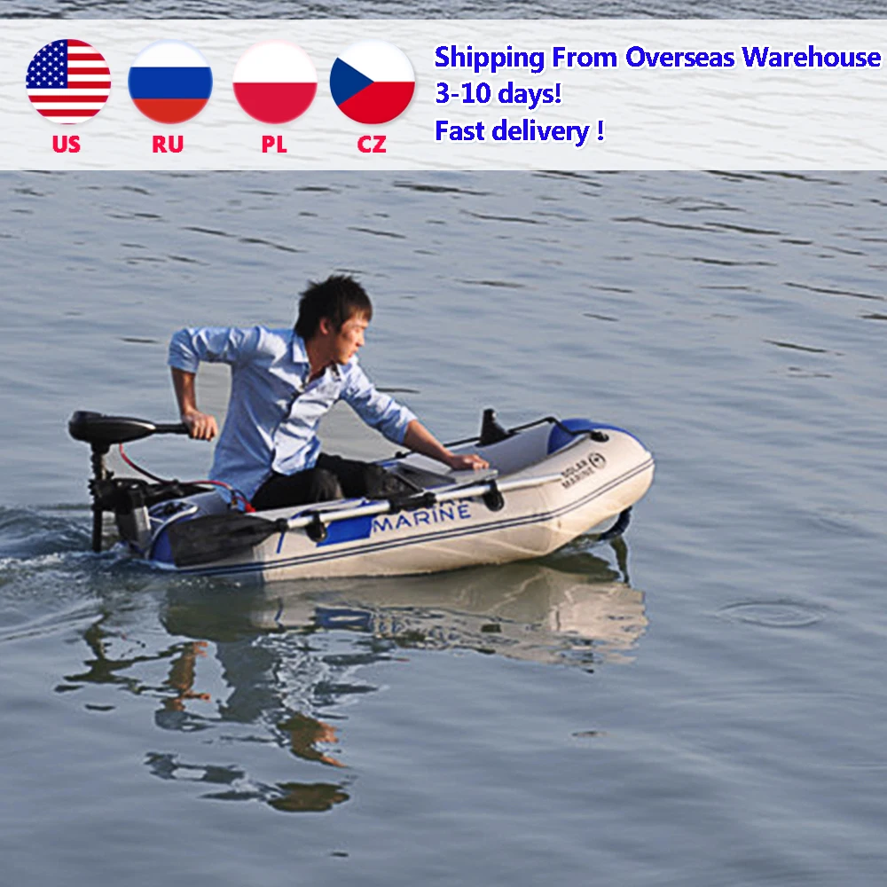 

175cm PVC Boat Wear-resistant 2-Person Inflatables Kayak Fishing Boat + Air Deck Bottom + E-Motor for Outdoor Fishing Kayaking