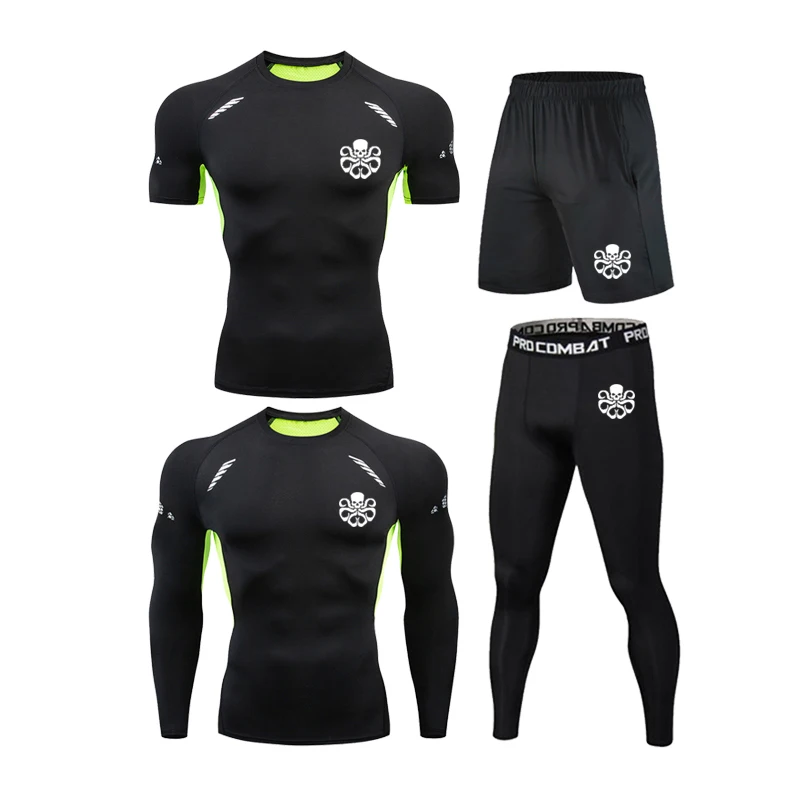 

Men's Gym Fitness Training Comprehensive Sweatshirt MMA Tights Men's Fast Dry Jogging T-shirt Shaping Breathable Running Suit