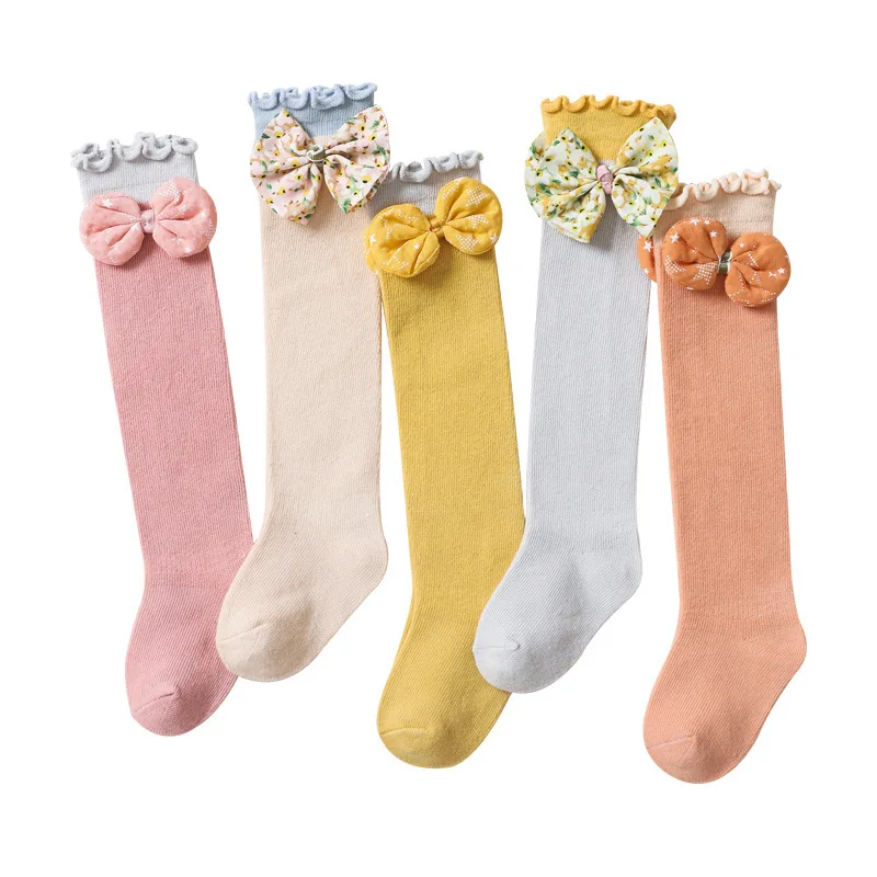 5 Pairs Children Socks Boys and Girls Spring and Autumn Tube Socks Children Babies Newborns Cotton Kids Socks Female Baby Socks
