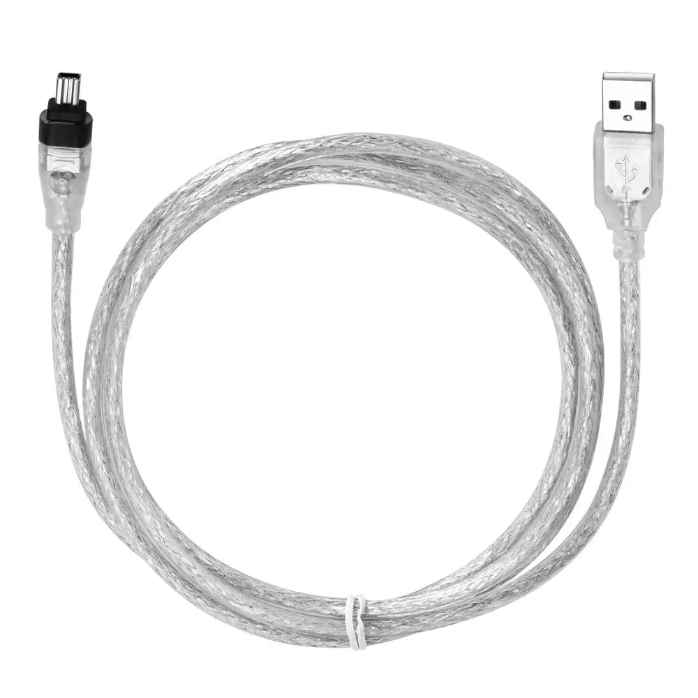 Bochara 1 5 м 5ft USB2.0 мужчина к 4Pin Firewire IEEE1394 Мужской кабель Фольга + Плетеный