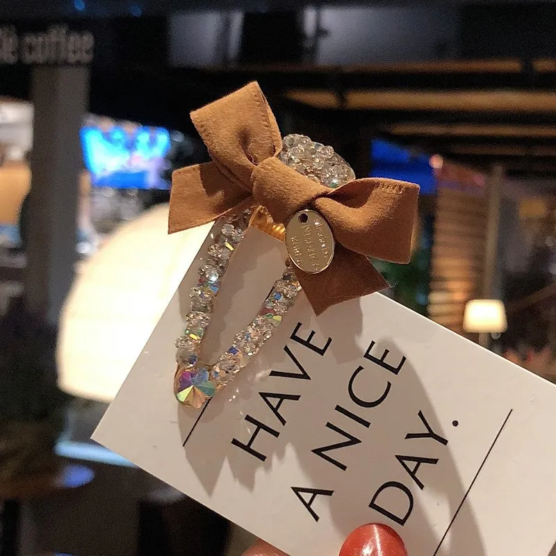 Новые яркие лук заколки для волос заколка симпатичный жемчуг стразы аксессуары