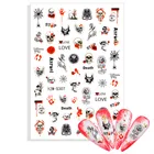 1 шт., наклейки для дизайна ногтей, 3D клейкие наклейки на Хэллоуин, 2022, весенний цветок, лист, украшение для ногтей, аксессуары для маникюра