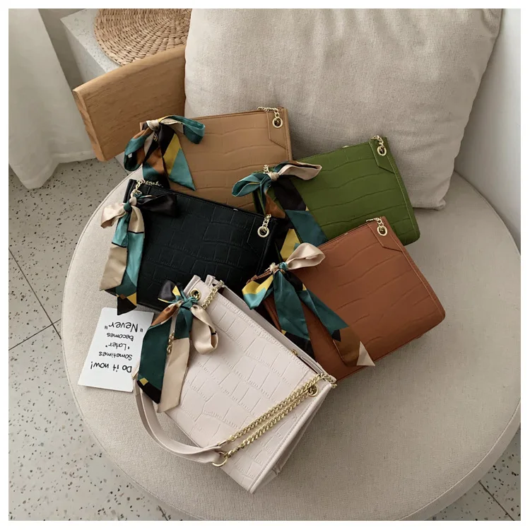 

Vintage Women Chain Shoulder Bag Female Leather Crossbody Bag Large Capacity Women Handbag Alligator Pattern Lady Big Purse Bags