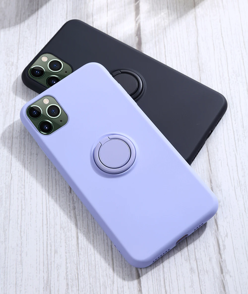 Мягкий силиконовый чехол, чехол для iPhone 7, 8, 6, 6S Plus, X, XS, S, 11 Pro, Max, XR, подставка для телефона, кольцо-держатель, противоударный защитный чехол для iPhone7 On