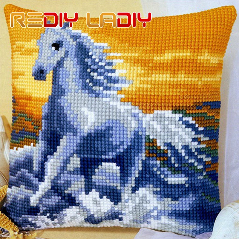 Женская наволочка для подушки с вышивкой крестиком комплект вышивки принтом