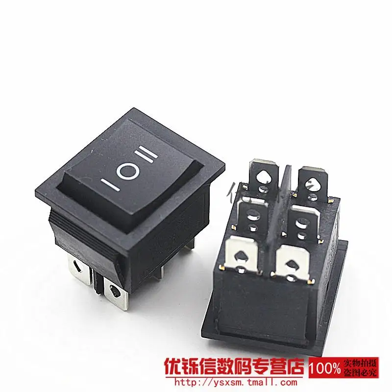 

KCD4 BOX TYPE SWITCHING POWER SUPPORT RING BOX SWITCH 16A 6-pin 3-position double pole double throw black