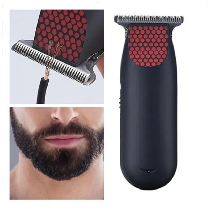 

Mini Portable Electric Man Beard Trimmer T Blade Zero Gap Hair Clipper Mustache Style Cutter Shaver Razor Head Haircut Machine