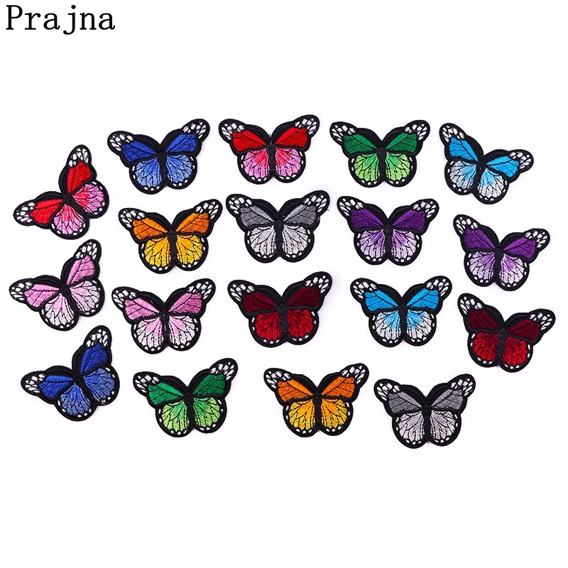 

10 шт., разноцветные нашивки-бабочки для одежды