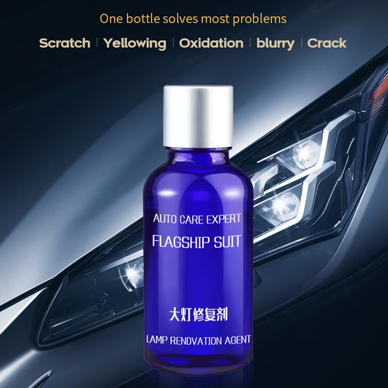 

9H Hardness Auto Car Headlight Len Restorer Repair Liquid Polish Cleaning Kit