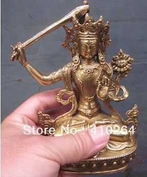 Китай (материк) 6 4 &quotтибетская бронзовая Манджушри Статуя Будды Бодхисаттва |