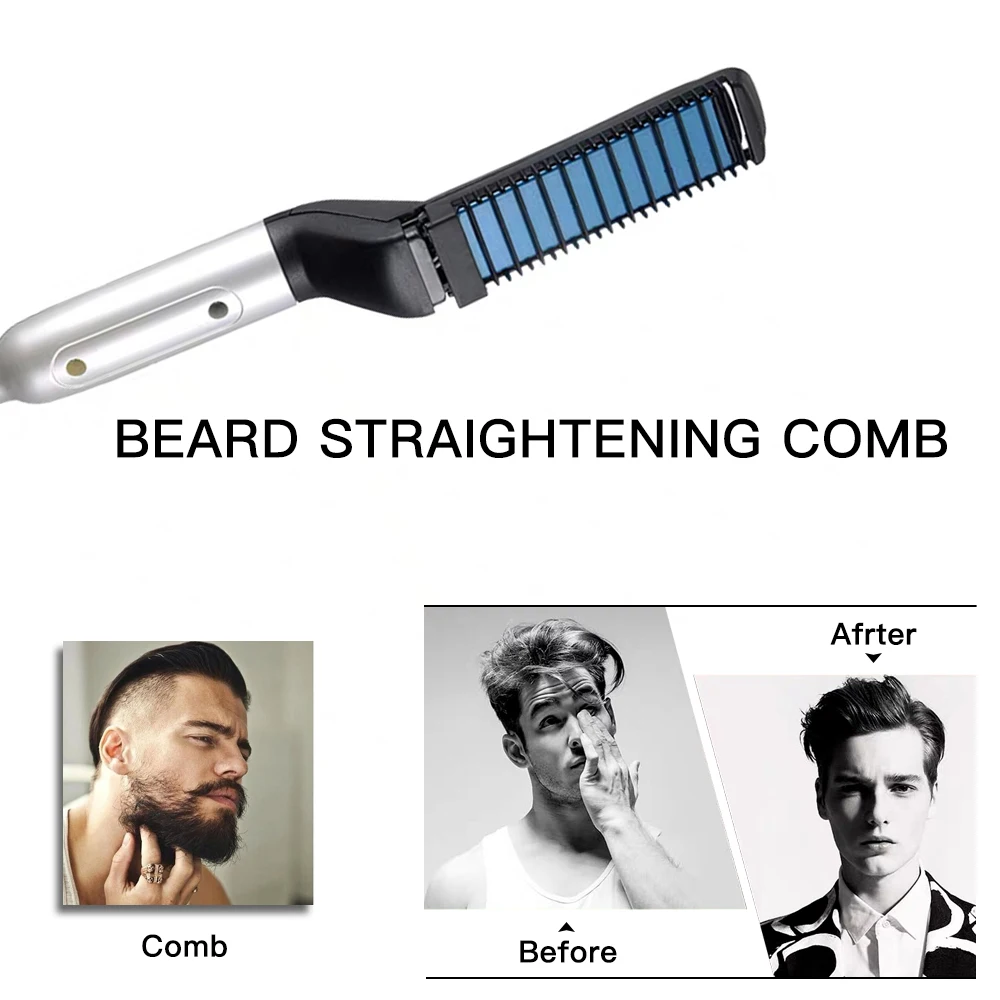Многофункциональная расческа для волос выпрямления бороды укладки инструмент