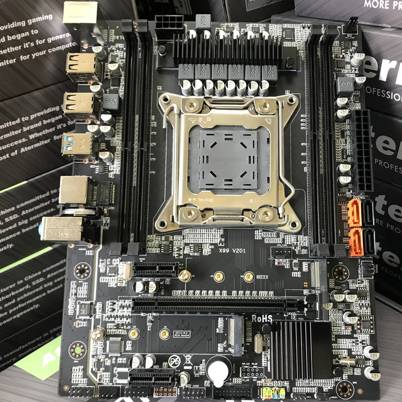 Комплект материнской платы Atermiter X99 D4 с процессором Xeon E5 2670 V3 LGA2011 3 2 шт. X 8 ГБ = 16 Гб
