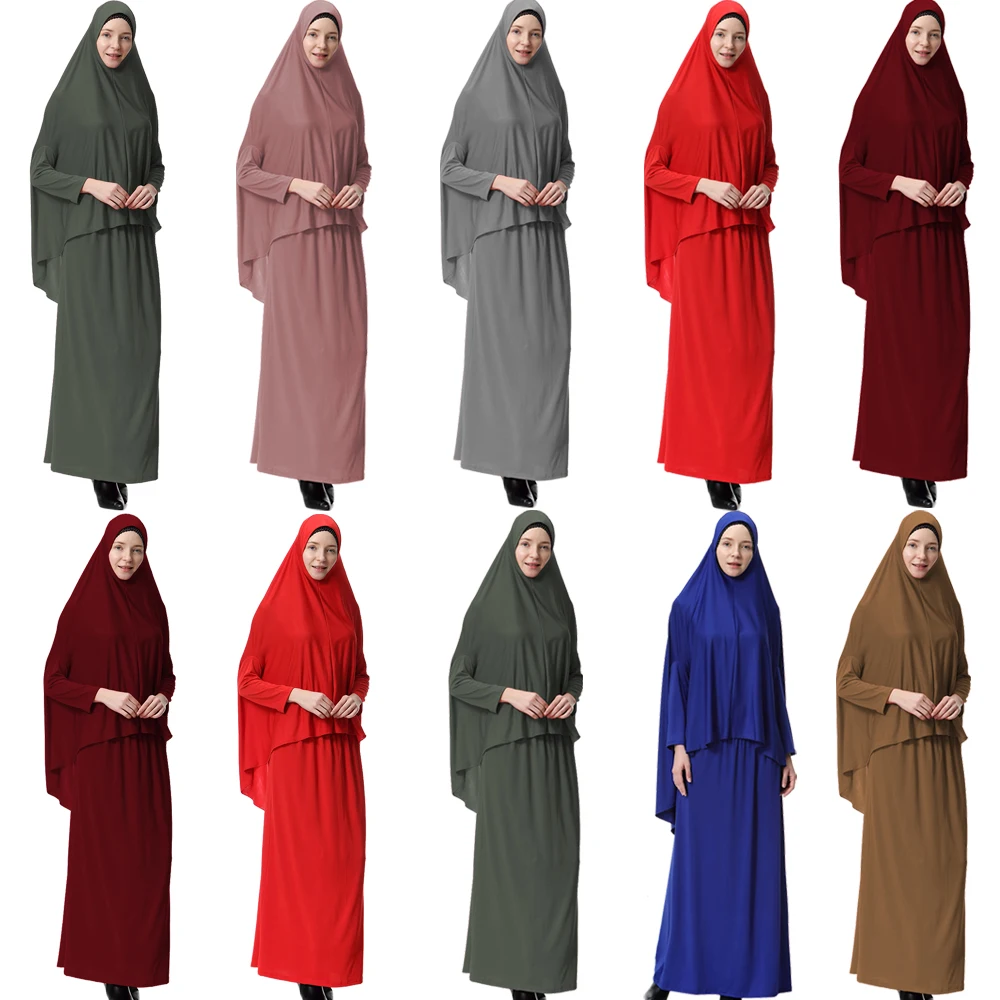 Женская молитвенная одежда, комплект одежды, мусульманская абайя цзилбаб, длинное платье, Арабская Новинка для хиджаба, юбка, мусульманская...
