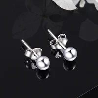 sa silverage korean fashion ear jewelry s925 silver needle round bead earrings simple womens mini earrings silver jewelry