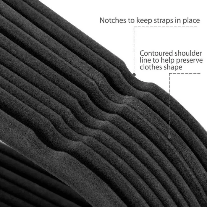 10/20Pcs Non Slip Velvet Suit Clothes Hangers Wardrobe Home Organizer E2S