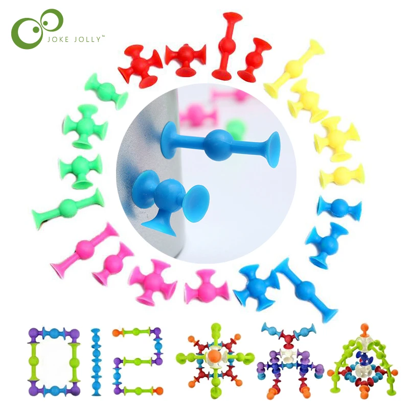 Силиконовый конструктор сделай сам 30 шт. собранные блоки на присоске забавные