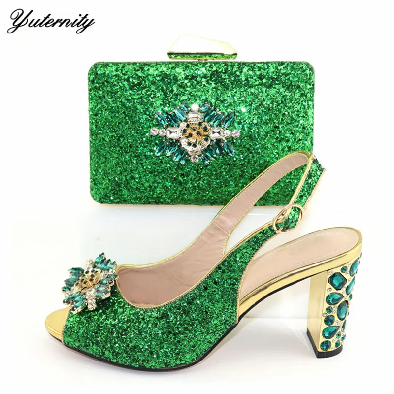 Итальянский дизайн модные туфли-лодочки и сумочка в комплекте летние женские