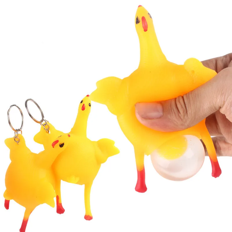 

Novelty Gag Chicken Funny Laying Chicken Screaming Chicken Toys Stress Relief Toys Cute Cartoon Pendant Gift for Kids or Adults