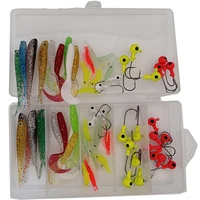 65pcs fishing lures set metal jig hooks soft silicone worms bait silicone shrimp and fish artificial baits fishing accessories