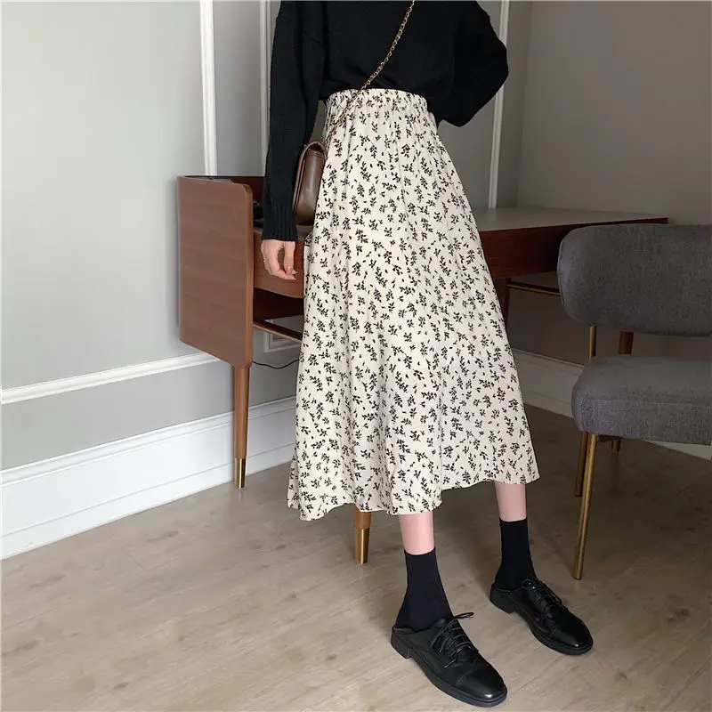 Skirts Women Design High Waist Summer Loose Trendy Elegant Artistic BF A-Line All-match Print Lovely Ins Casual Tender Aesthetic | Женская