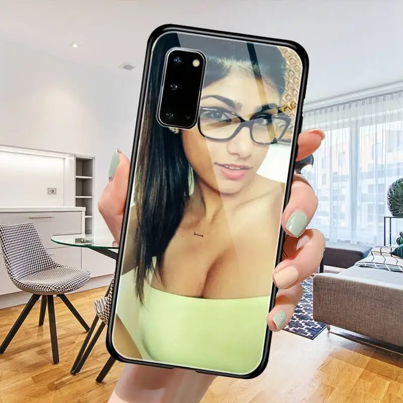 Чехлы для телефонов Sexy beauty girl mia khalifa из закаленного стекла Samsung S20 Plus S7 S8 S9 S10E Note 8 9 10