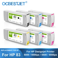 third party brand for hp 83 replacement ink cartridge full with ink for hp designjet 5500 5500ps 5000 5000ps uv printer 680ml