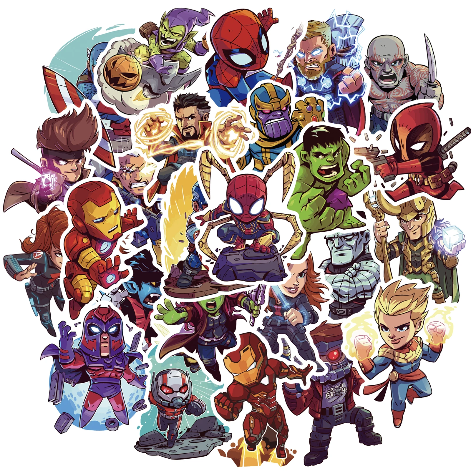 52x Cute Cartoon Sticker for Super hero JDM Graffiti DIY Stickers Laptop Car Luggage Phone Guitar Decals Kids Toys | Игрушки и хобби