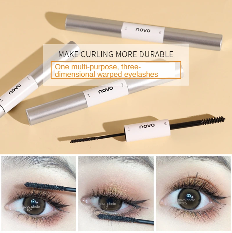 

2 In 1 Mascara Waterproof Lengthens Eye Lash Black White Rimel 4D Curling Maskara Volume 4D Silk Fiber Eyelash Mascara