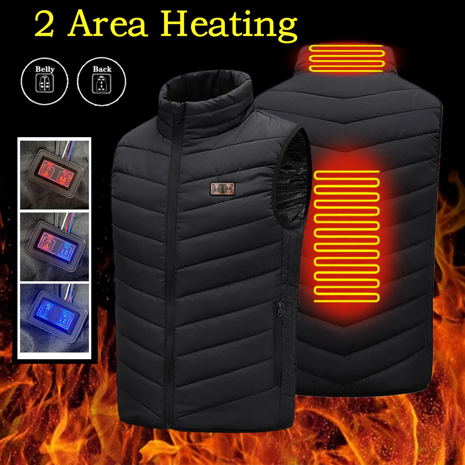 

New Heated Vest Jacket Fashion Men Women Coat Clothes Intelligent Electric Heating Thermal Warm Clothes Winter Heated Vest