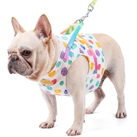 summer dog cat harness vest printed cool dogs harness french bulldog harness puppy small medium dogs cats harness for walking