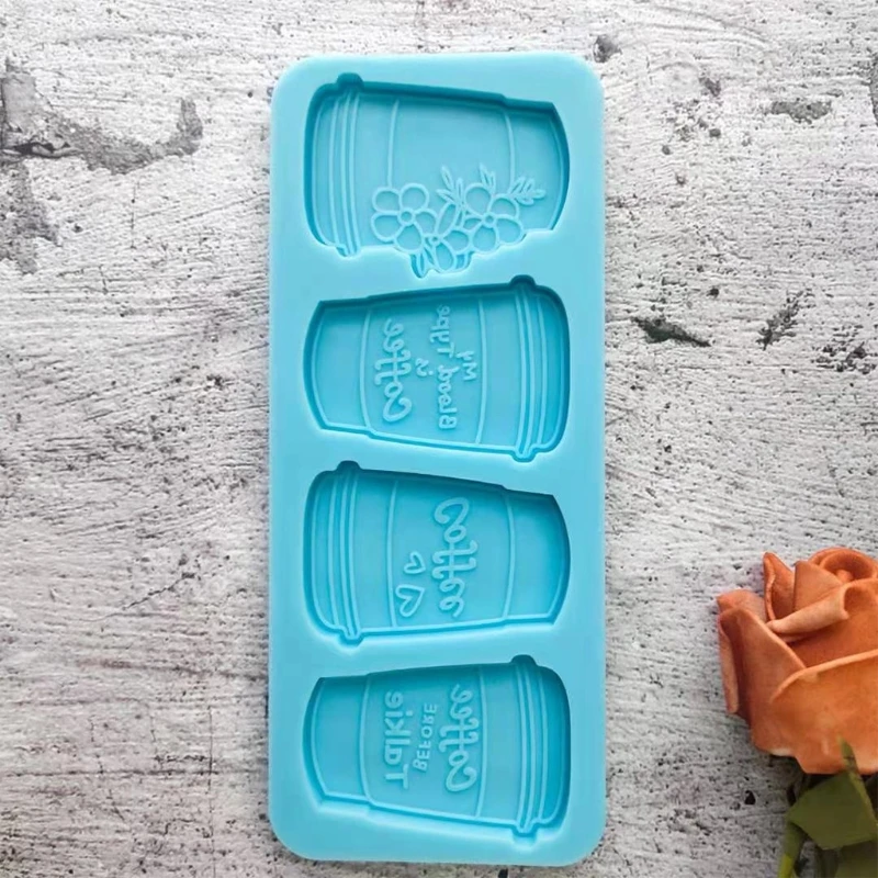 

Epoxy Resin Mold Tray Four Coffee Cups Casting Silicone Mould DIY Crafts Plaster Soap Jewelry Making Tool