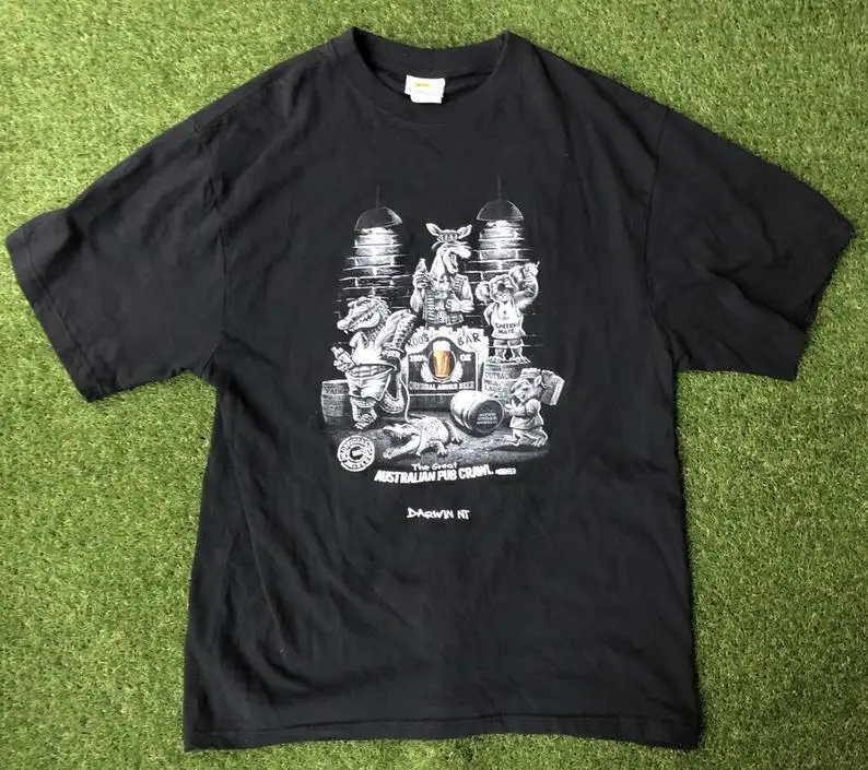 Винтажная футболка с изображением австралийского паба в стиле винтаж 1950-х годов