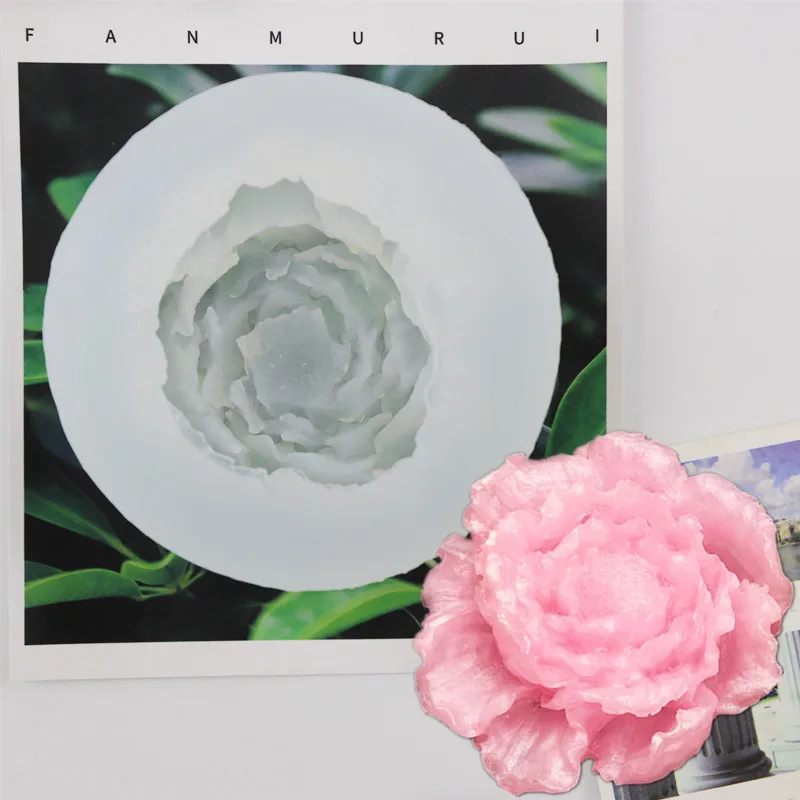 Силиконовые 3D формы для помадки в форме пиона цветы мыло ручной работы форма