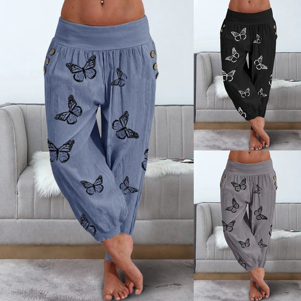 

2021 New Pants Women Casual Oversize Loose Wide Leg Trousers Retro Harajuku Streetwear Elastic Waist Long Trouser Harem Pants
