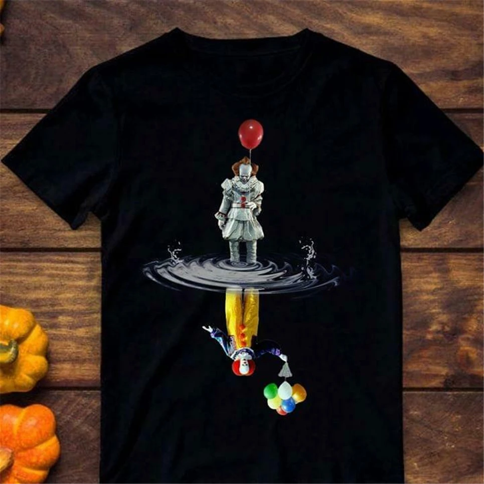 Pennywise это клоун тени воздушные шары Хэллоуин черная футболка для молодежи