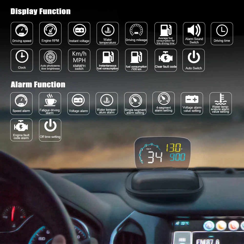 HUD дисплей C600 дисплей головы вверх Автомобиль HUD C600 OBD OBD2 проектор Цифровой скорость ometer дисплей автомобиля скорость охранной сигнализации