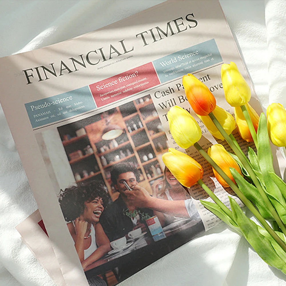 2 шт. винтажная английская бумага для новостей фотография фон Цветочная