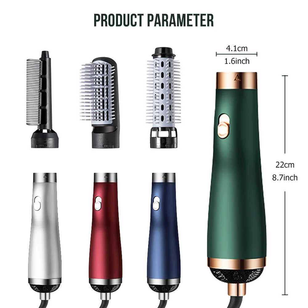 

2020 Electric Air Hair Dryer Comb 3 in 1 Hair Style Brushes for Women With 3 Hair Styling Curler Straightener Roller Brush Head