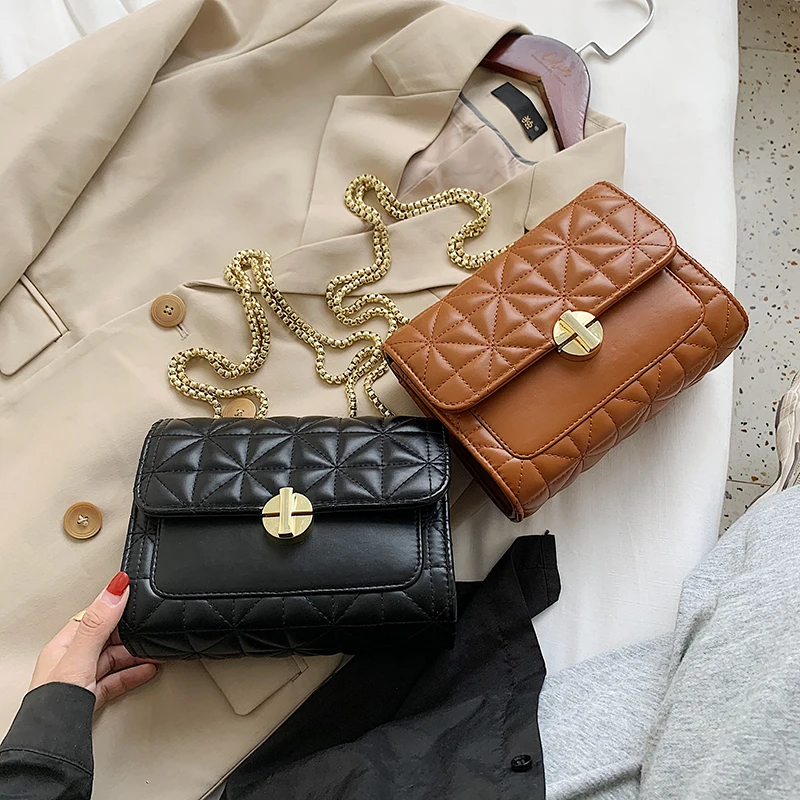 

Wenxin New Fashion Diamond Bag Small Fragrance Style High-End Sense Chain Crossbody Bag