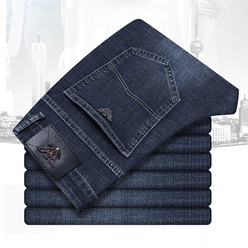 Джинсы италия Eagle Брендовые мужские узкие эластичные модные деловые