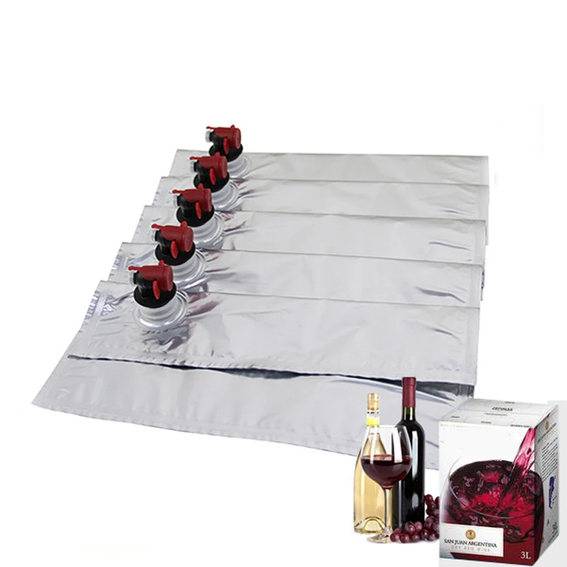 

10Pcs 3L Aluminum Foil BIB Bag Replacement In Box Storage Bags With Butterfly Tap Food Beer Juice Drink Storage Bag